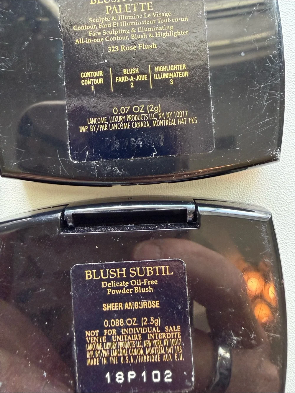 Lancôme travel size blushes, new with Rose Flush Pallet